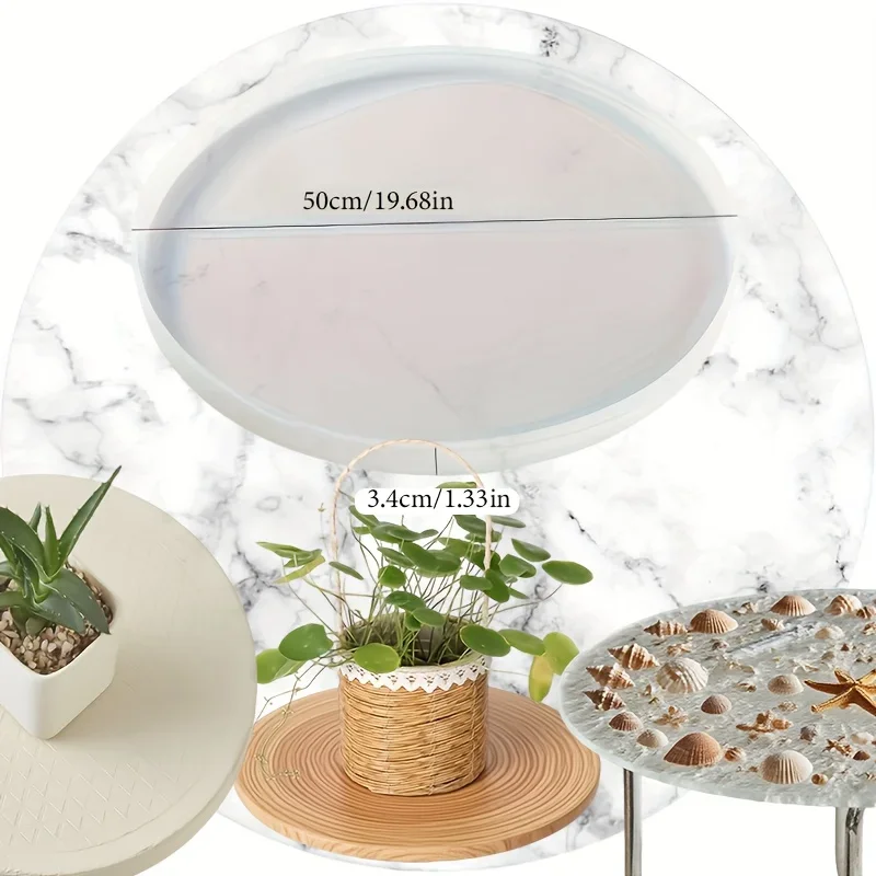 

Round silicone resin casting mold, flexible epoxy resin round table stand mold, DIY handicrafts, easy-demolding rouxt280-LJX