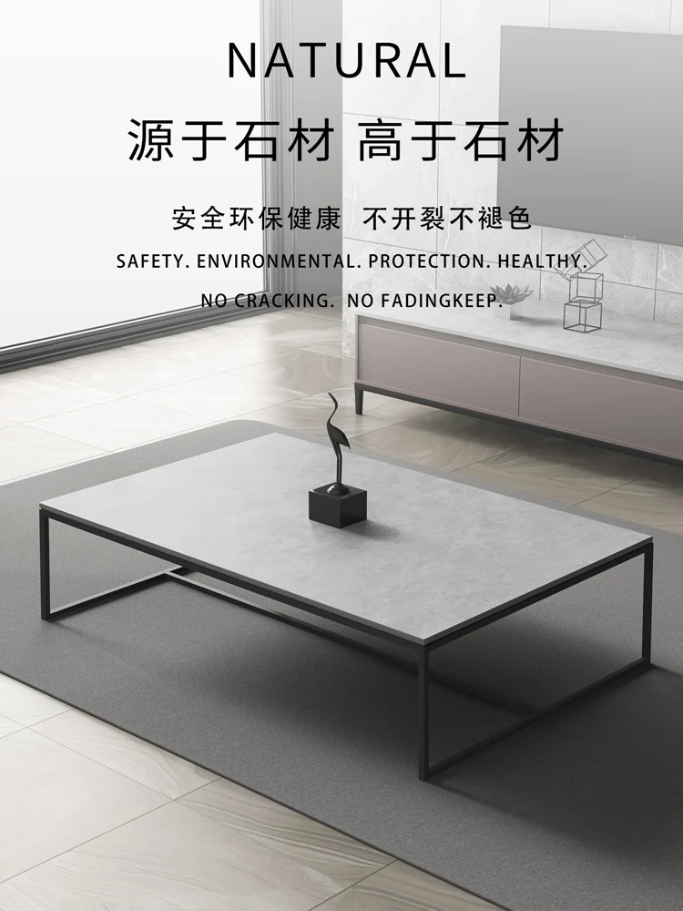 Office Minimalist Stone Plate Stone Tea Table Living Room Small Apartment Modern Square Panel Italian Style