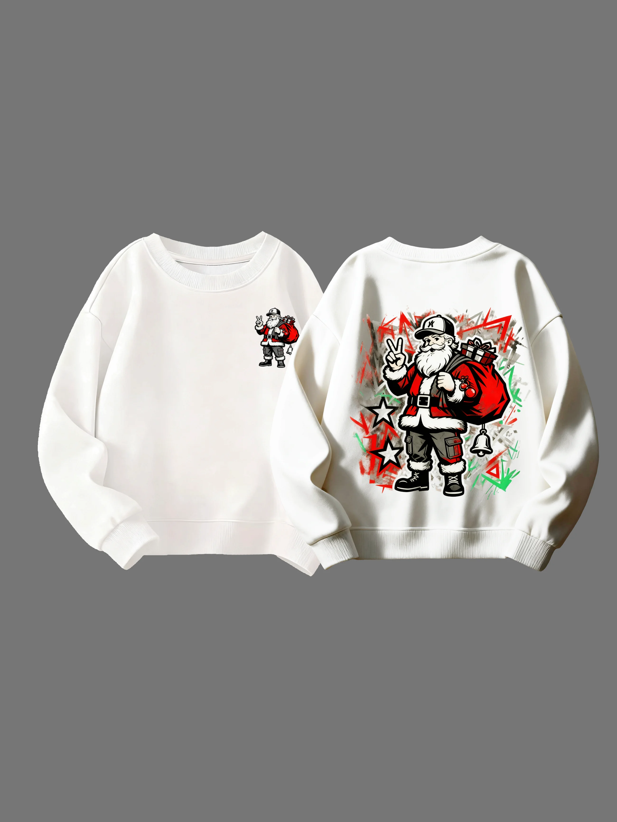 

Toddler Kids Sweatshirt Boy Girl Fall Winter comfortable Cotton Fashion Round Neck Christmas High Printing Handsome Santa Claus