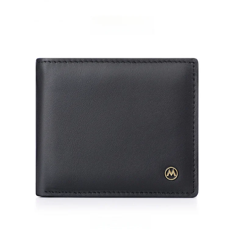 Premium Genuine Leather wallet for men Business slim RFID blocking multi-card holder dollar bill organizer