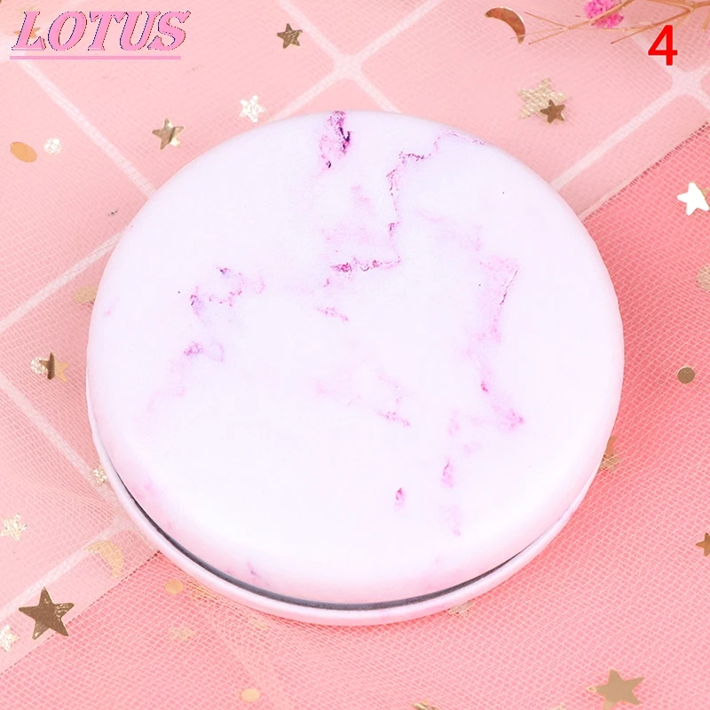 TSHOU835 Marble Pattern Portable Double Sided Mirror Foldable Pocket Makeup Mirror Women Girls Beauty Cosmetic Compact Mirror