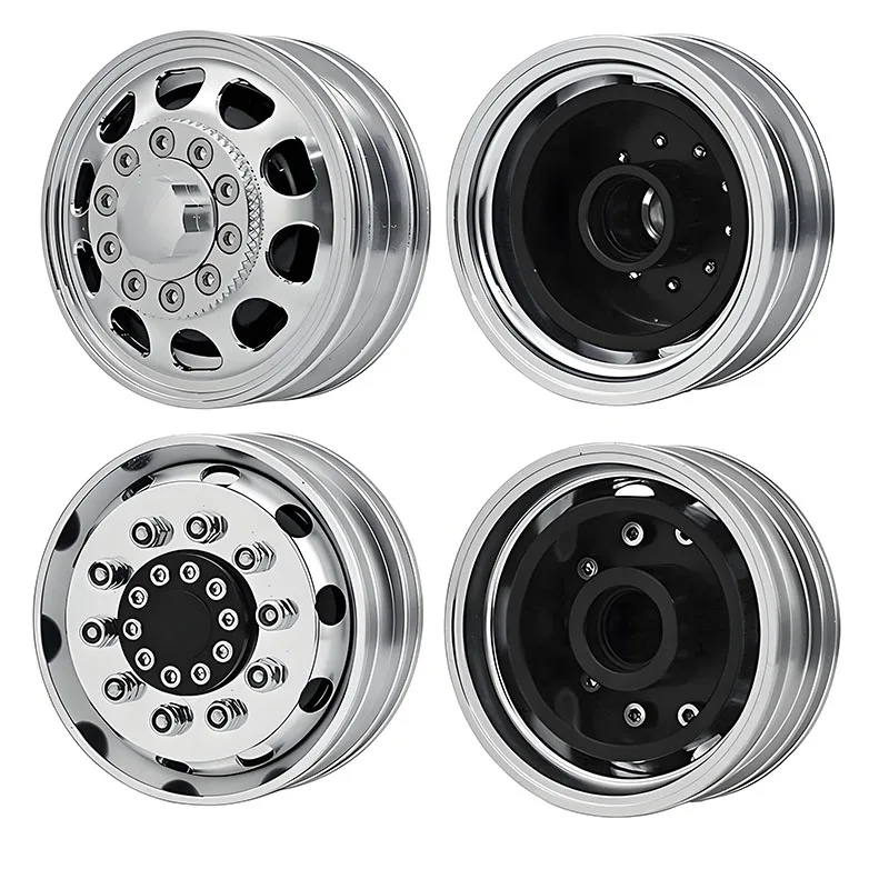 1:14th Scale 2pcs Metal 22mm Width Bearing Wheels hub Rim for Tamiya RC Truck Tipper for SCANIA 770S for VOLVO FH16 ACTROS Car