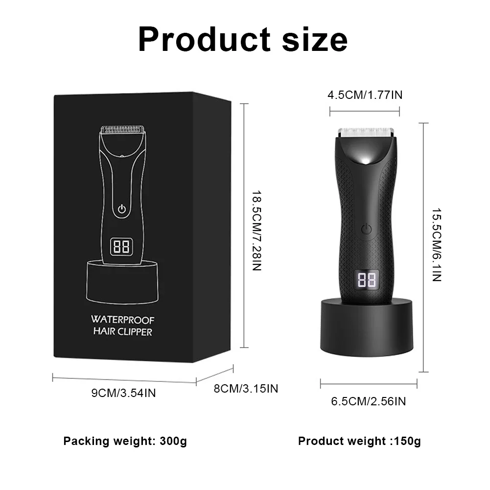 Hair Clipper Beard Shaving Body Hair Trimmer Clippers  Hair Cutting Machine with 2 Guide Comb for Pro Barber Men Trimmer