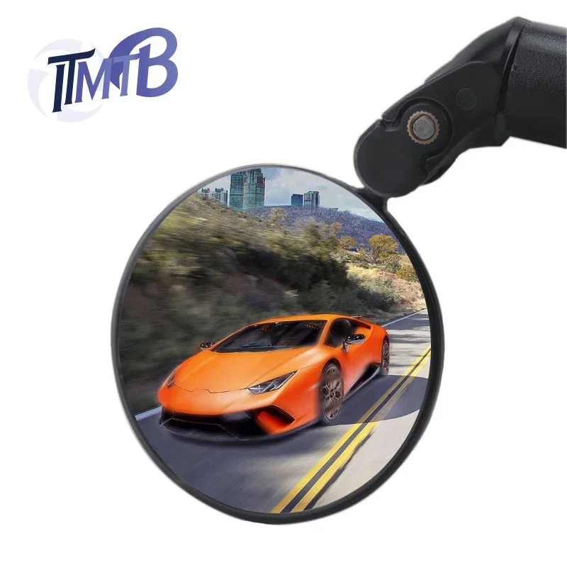 ITMTB Road Mountain Bike Rear View Mirror Convex HD 360° Adjustable Bicycle Rear Mirror Handlebar Looking Glass Bike Accessories