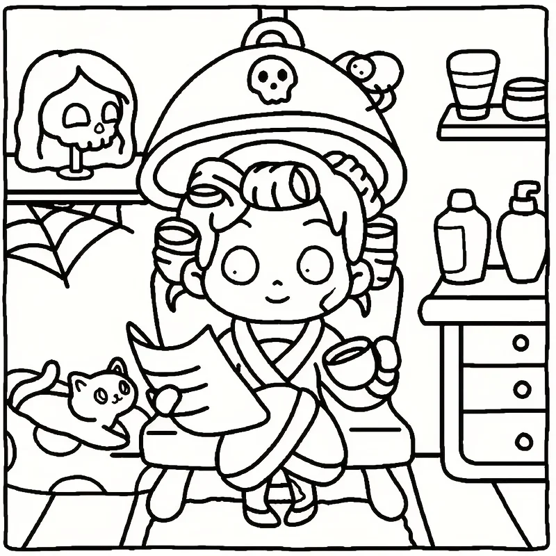 Spooky Vibes Cute Coloring Book Featuring Adorable Creepy Creatures In Cozy Moments For Relaxation Graffiti Painting Books