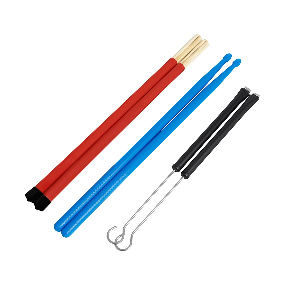 Drum Brushes Sticks Set 1 Pair Drum Brushes Nylon Drumstick Drum Sets Brush & Bamboo Drumstick Percussion Accessories
