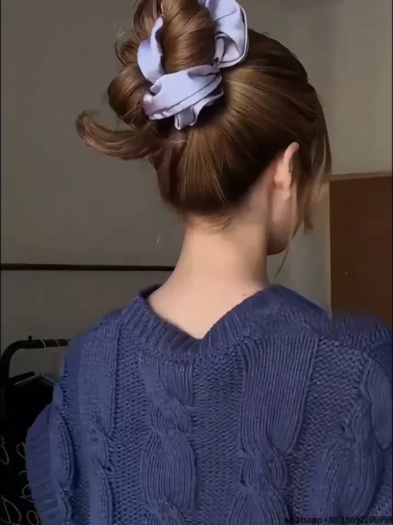 The Bud Head Is Done in Ten Seconds, I'm Serious! French Satin Large Intestine Hair Band Retro High-end Hair Accessories