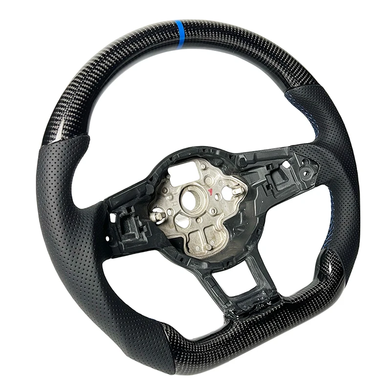 Customized leather carbon fiber steering wheel for Volkswagen Golf Polo GTI GTD MK7 model