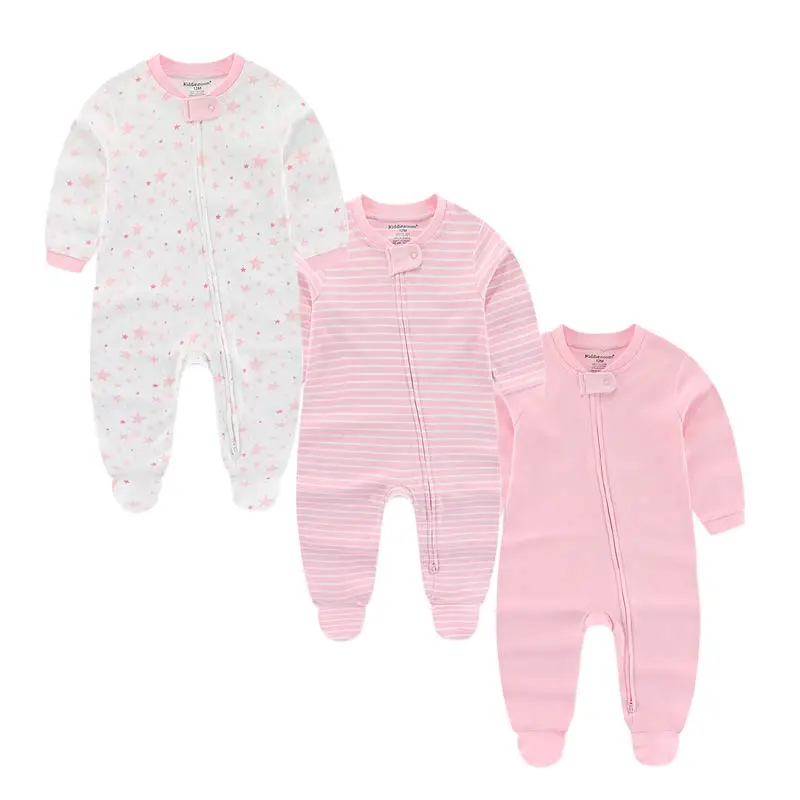 3-Pack Baby Boy Girl Rompers Spring Autumn Cotton Soft Infant Jumpsuit Unisex Onesies Clothing Sets