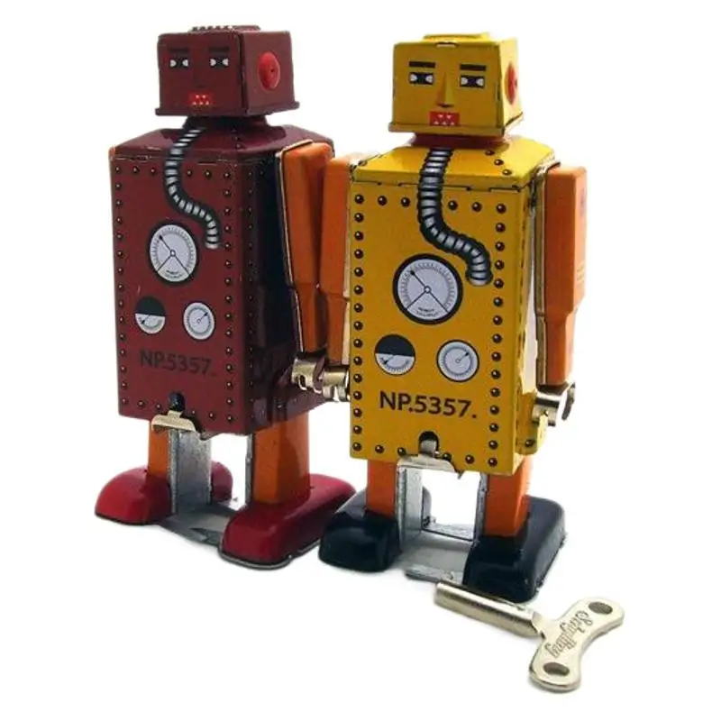 MS651 Mały robot ze stalowymi zębami Retro nostalgiczny kreatywny prezent Spersonalizowana ozdoba tematyczna Żelazna zabawka