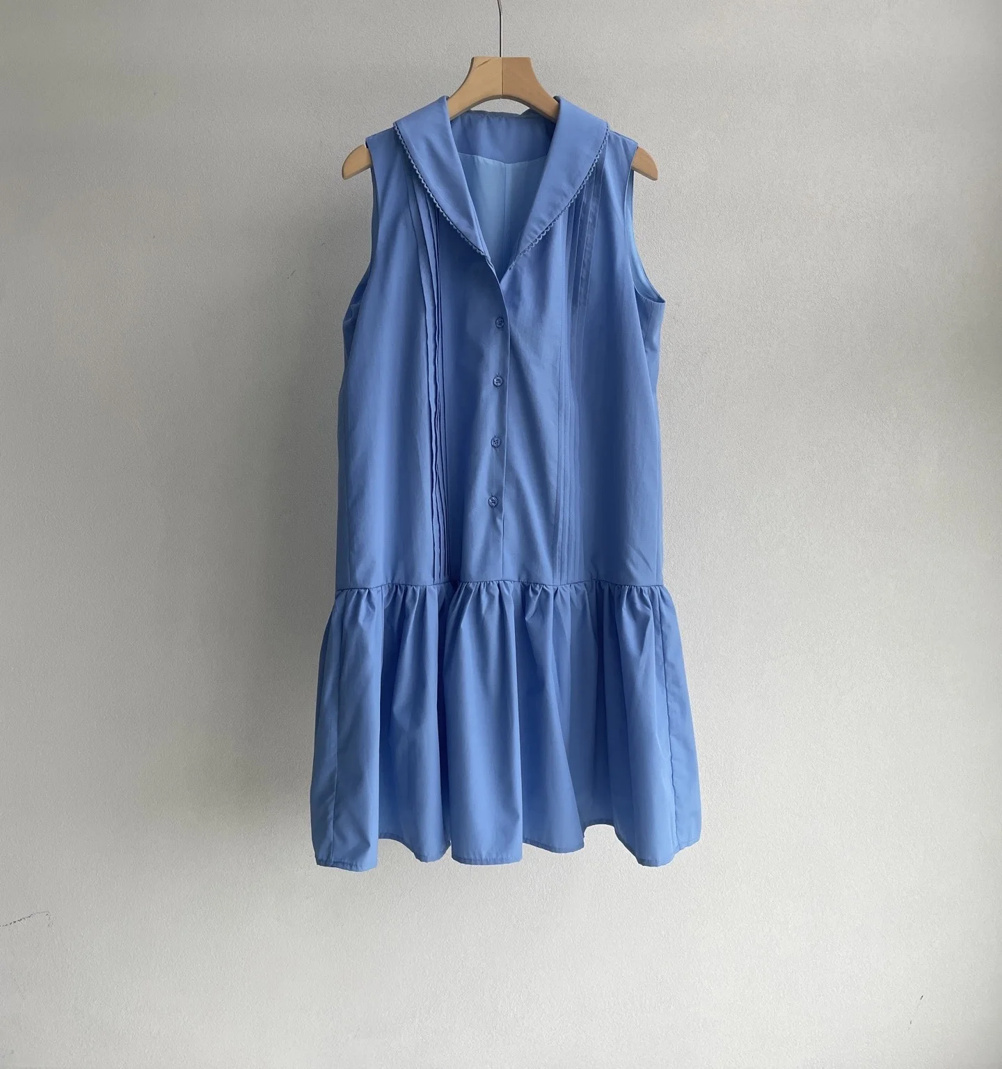 2026 summer navy collar pleated vest skirt