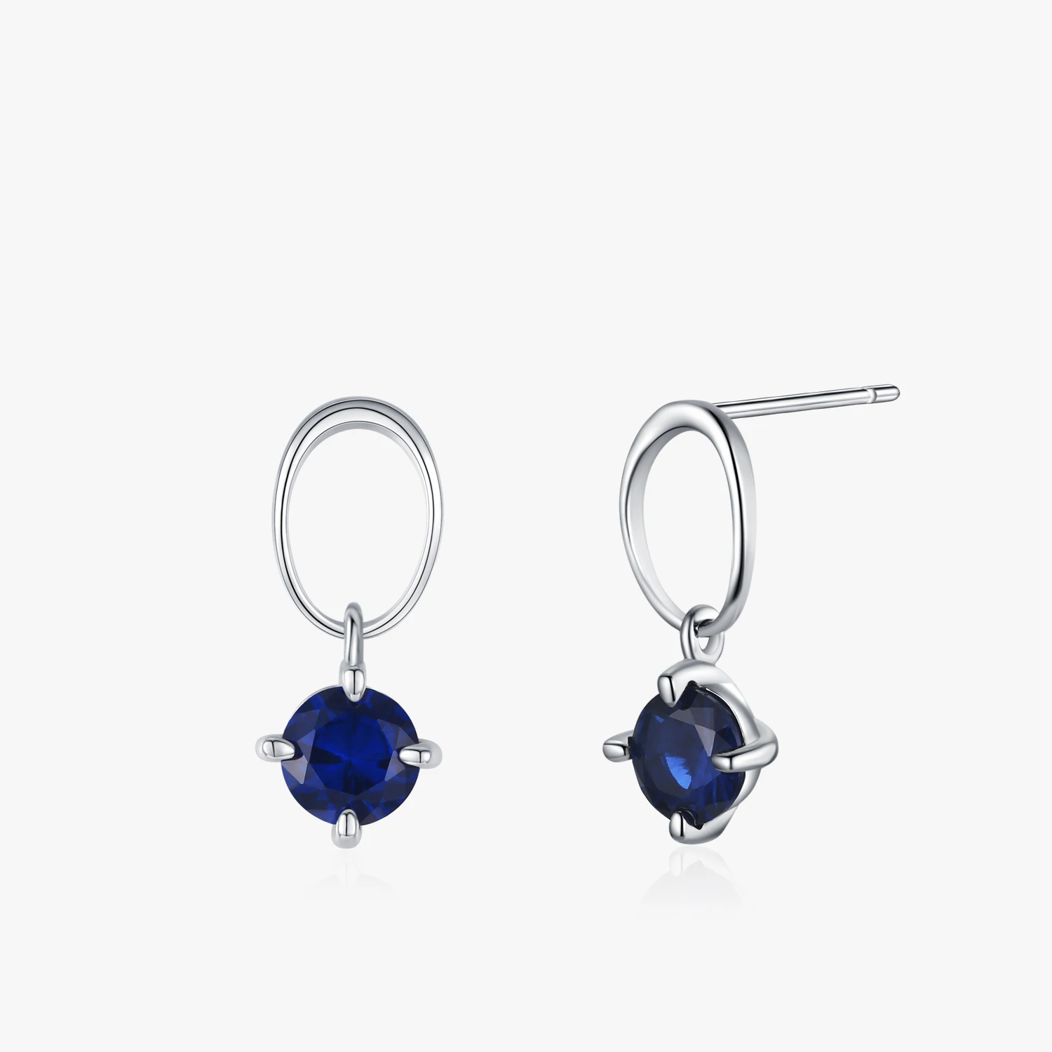 

Elegant 925 Sterling Silver Dark Blue Zircon Dangle Earrings for Women Fashion Party Daily Luxury Jewelry