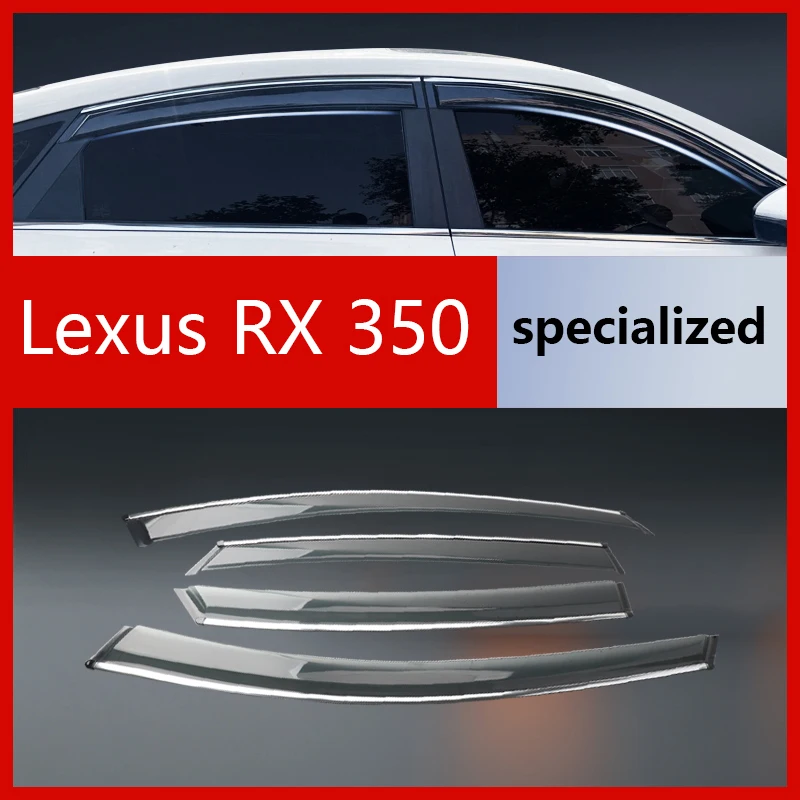 

Специально разработанные дефлекторы окон Lexus RX 350: вентиляционные накладки, дождевики на двери, защитные полосы от дождя, плоские дефлекторы.