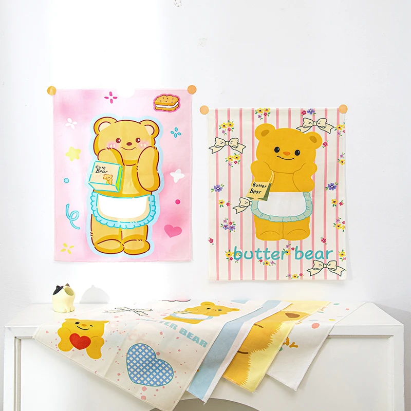 Ins Hanging Cloth Wall Decoration Butter Bear Background Wall Tapestry Room Decor Cloth Tapestry Girl Room Decor