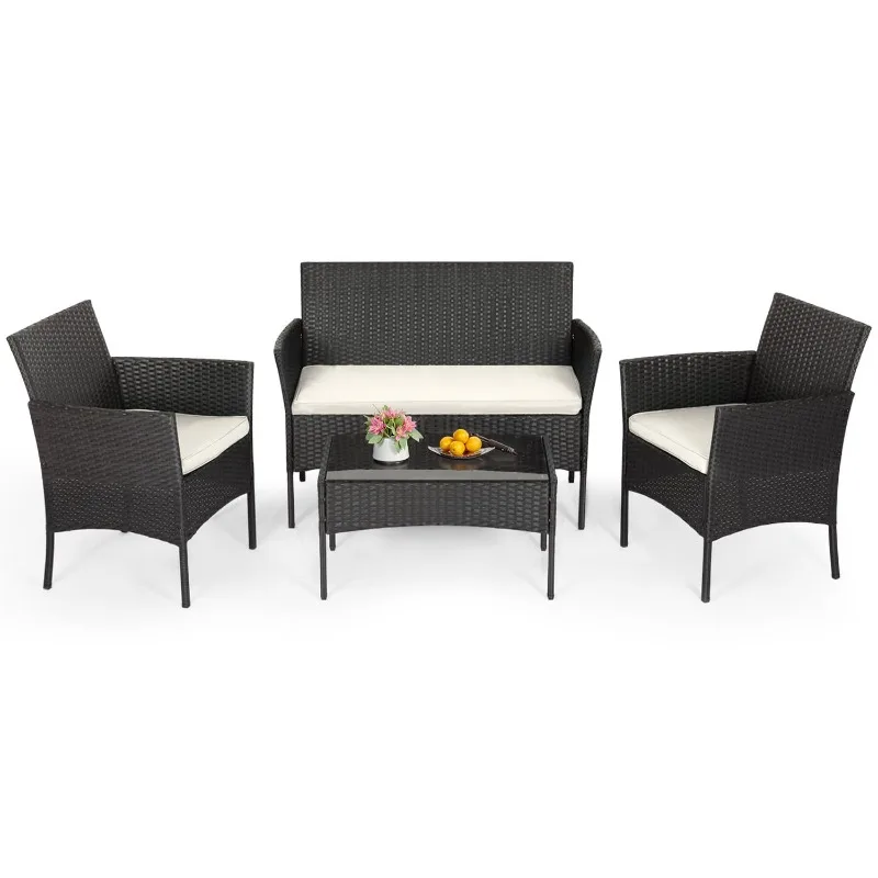 Outdoor furniture: 630 four-piece rattan sofa for courtyard terrace and balcony