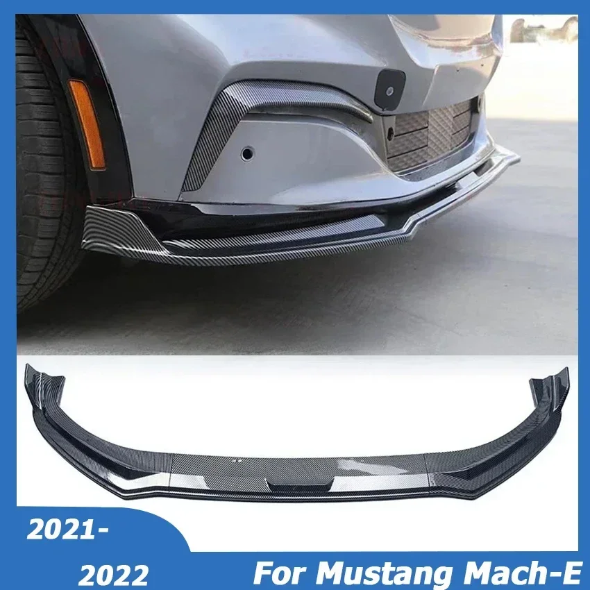 For Ford Mustang Mach-E 2021-2022 Front Bumper Lip Spoiler Cover Side Splitters Body Kit Deflector Guards Car Tning Accessories