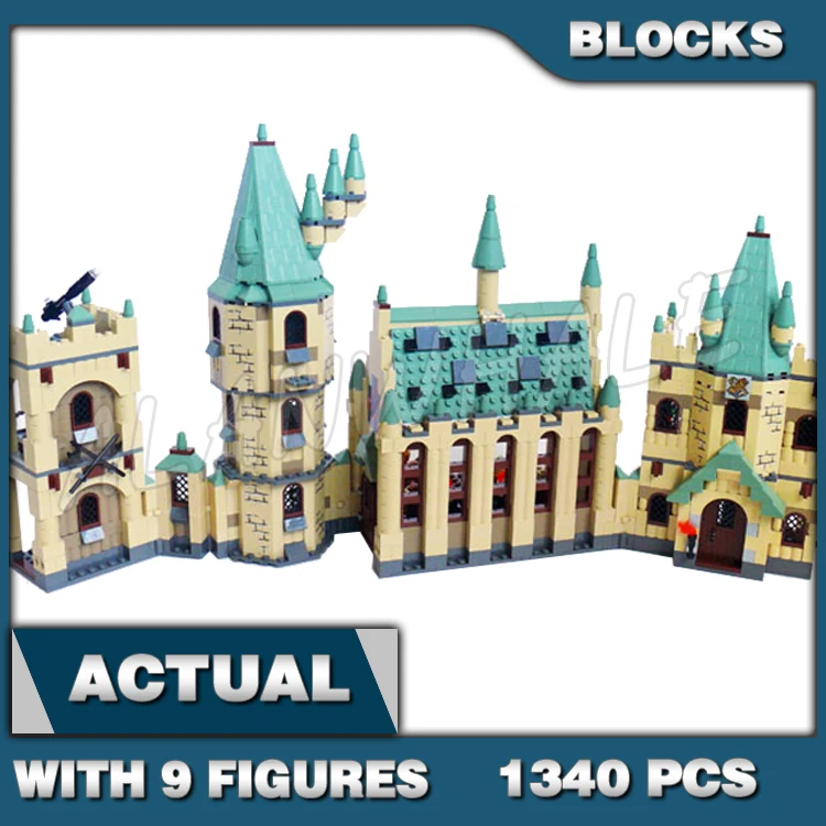 1340pcs Magical World of Wizards School Castle Great Hall Tower Vanishing Cabinet 16030 Building Block Toy Compatible With Model