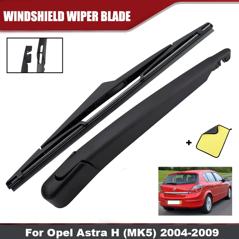 Wischer 12' Heckscheibenwischerblatt & Arm Set Passend für Opel Astra H MK5 2004-2009 Windschutzscheibe Heckscheibe Gummi-Wischerblatt