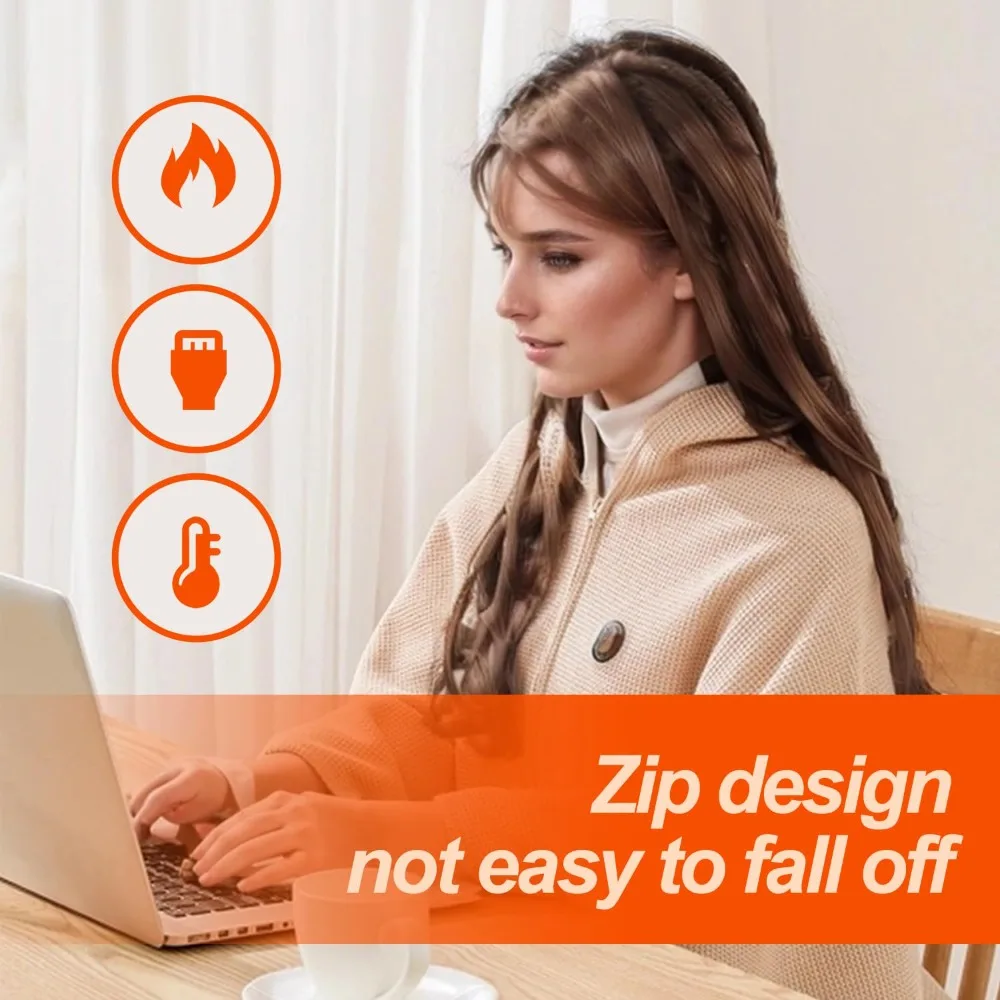 1 قطعة المنزل يمكن ارتداؤها ساخنة رمي بطانية USB التدفئة الكهربائية قابل للتعديل 3 مستويات درجة الحرارة آلة قابل للغسل دفئا بطانية