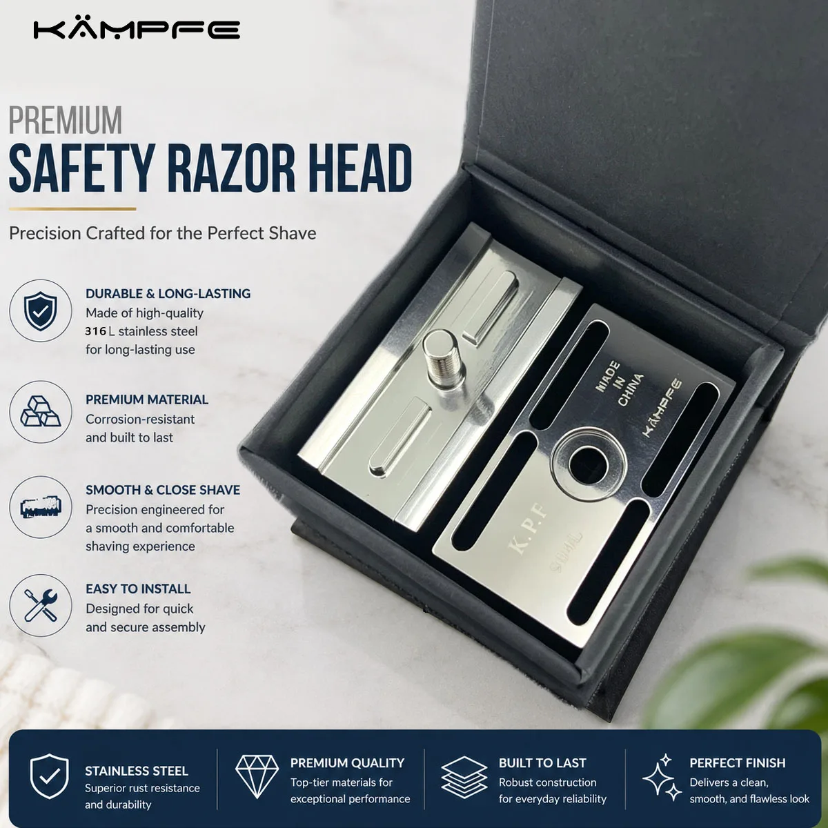 kampfe-cnc-machining-stainless-steel-safety-razor-head-double-edge-shaving-head-manual-shaver-replacement-part