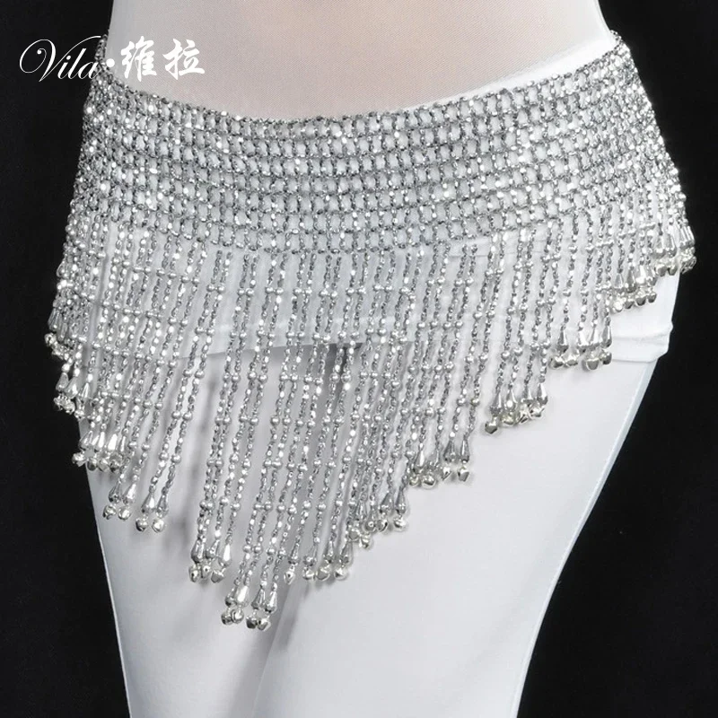 Gold Silver Beads Oriental Belly Dance Bellydance Belt for Sale Women Waves Indian Dancing Accessories Waist Chain Stretch Waist