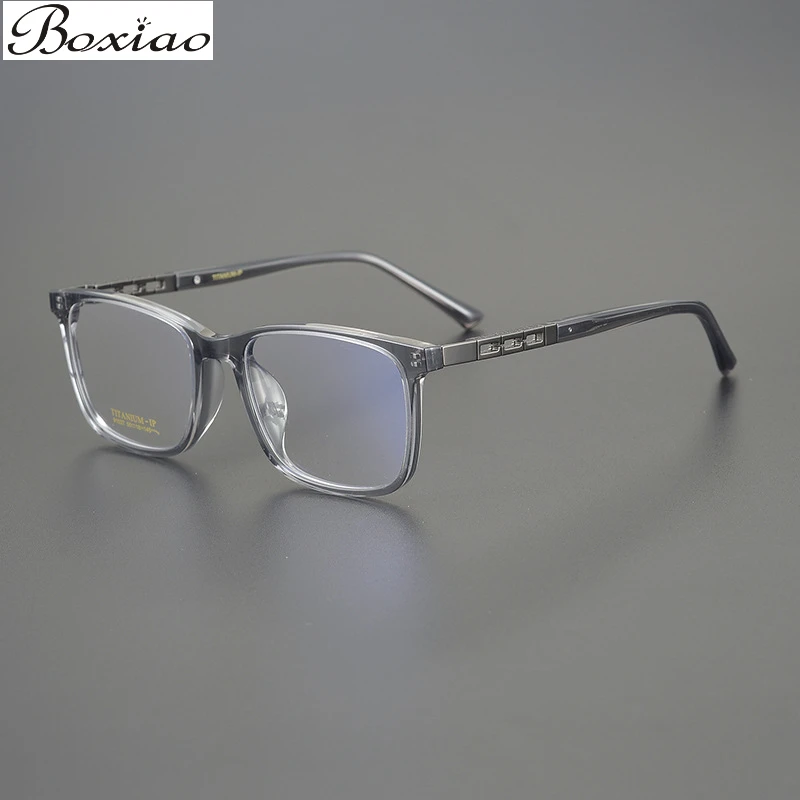 50 Yards Full Frame Organ Leg Men's Plate Glasses Fashion Retro Big Frame Slim Myopia Glasses Scratch Prescription Lenses.