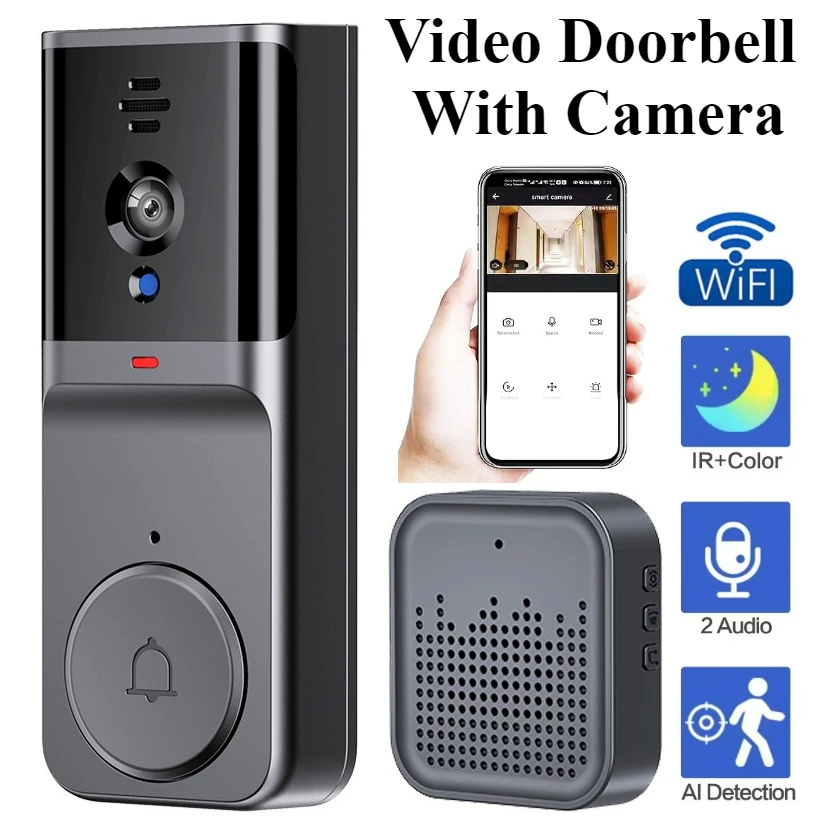 

Outdoor Wireless Doorbell Remote Wake-up Surveillance Camera Wifi 2-way Audio Intercom Video Night Vision Door Bell Smart Home