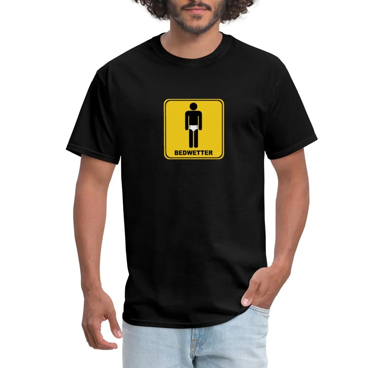 Bedwetter Warning Sign Men's T-Shirt