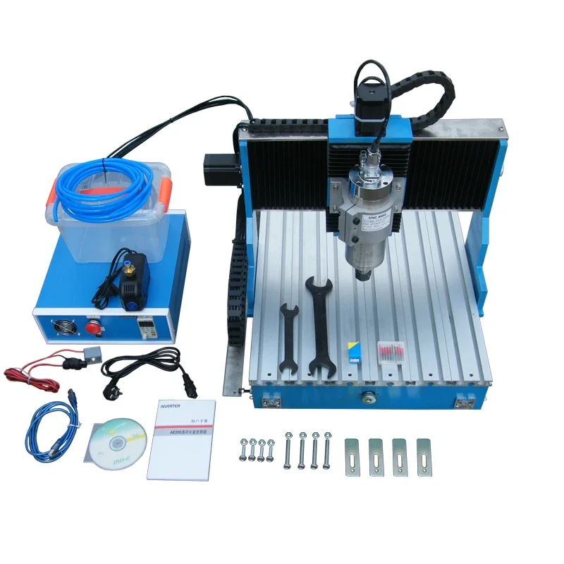 Carril guía lineal enrutador CNC máquina perforadora y fresadora de grabado LY CNC 6040L-1.5KW PCB de 4 ejes