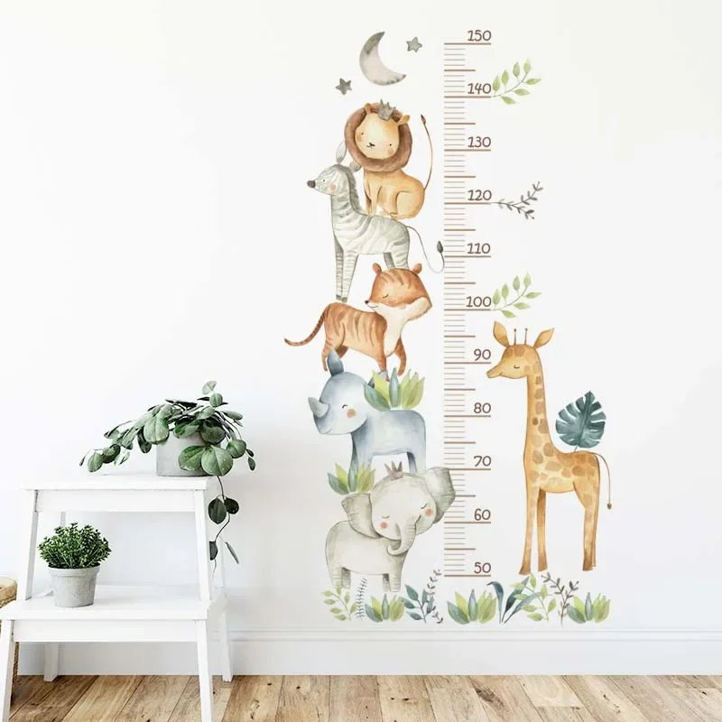 Self adhesive height wall sticker Giraffe Animal Kids Height Growth Chart Wall Sticker Kid\'s Bedroom Self Adhesive Wallpaper