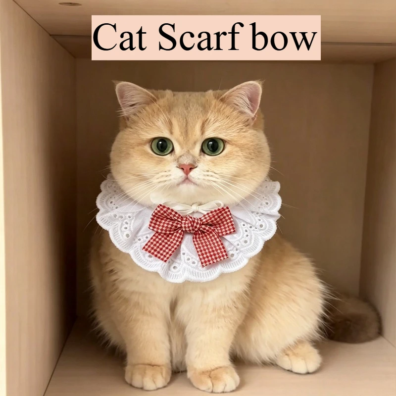 

Pet cat bib drool scarf cute scarf princess style photo decoration Bib Cute bow Pet Accessory Decoration Pomerian cat stuff