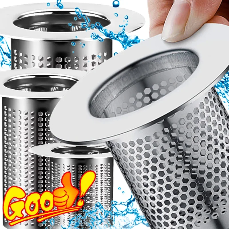 Kitchen Sink Filter Mesh Stainless Steel Floor Drains Bathroom Bathtub Leak Proof Anti-clog Strainer Shower Hair Waste Catchers