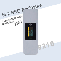 9210B/9210 M.2 NVMe SSD Enclosure Adapter with Screen Display,USB 3.2 Gen2 10gbps M2 Case 2280 ,Aluminum External M2 2280 Reader