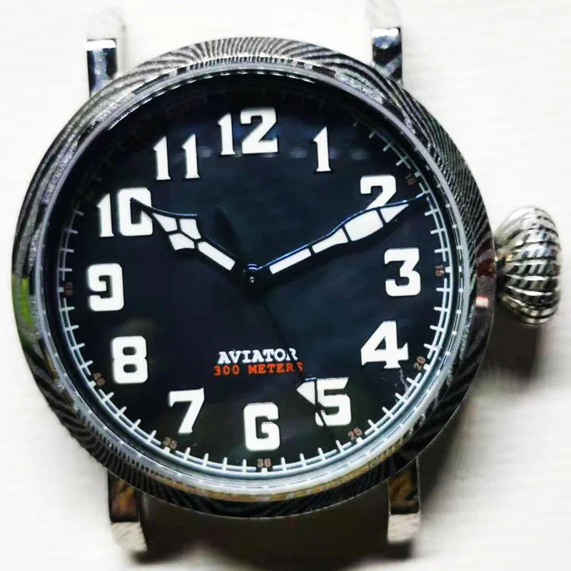 Tamsid Sapphire MOP/Dial Meteorit Jam Tangan Militer Perunggu/Titanium/Damaskus Menyelam Tahan Air Mekanis Otomatis untuk Pria