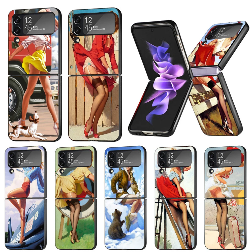 Sexy Pin Up Girl Lady Coser Phone Case For Samsung Galaxy Z Flip6 5G Flip5 Flip4 Flip3 ZFlip 6 3 4 5 Hard PC shockproof Back Cov