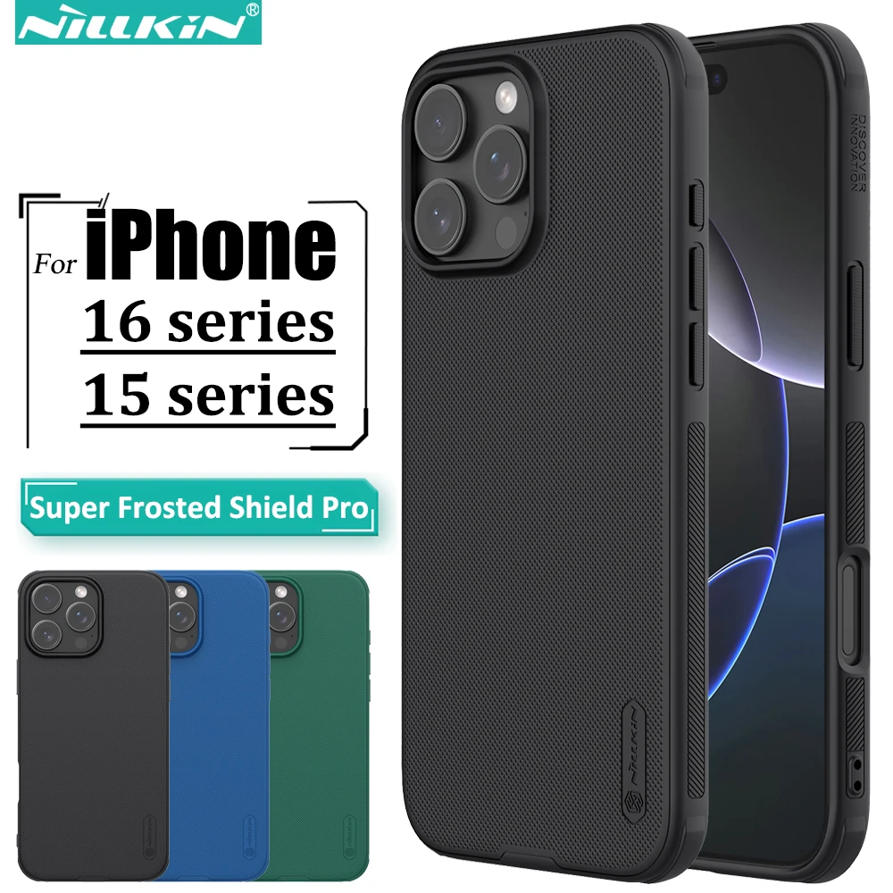 Nillkin Case for iPhone 16 Pro Max / 15 Pro / 16 / 15 Plus, Slim PC+TPU Anti-Scratch Fingerprint Proof Phone Protective Cover