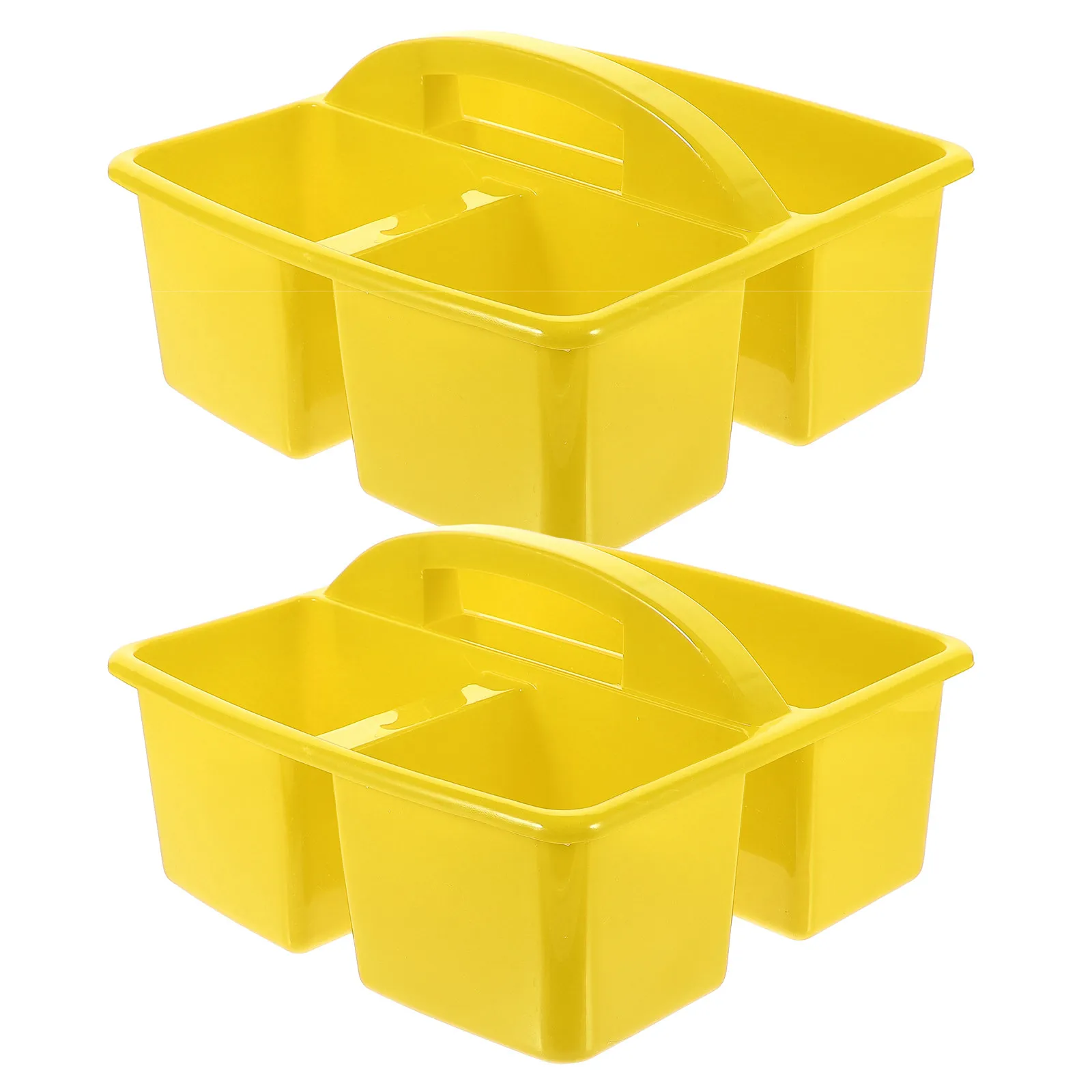 2Pcs Handheld Art Tools Storage Holder Compartmented Design Portable Painting Tool Organizer Stationery Storage Container School