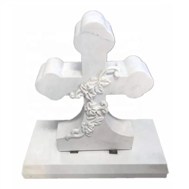 

White Marble Cross Headstone Monument HOT SALES