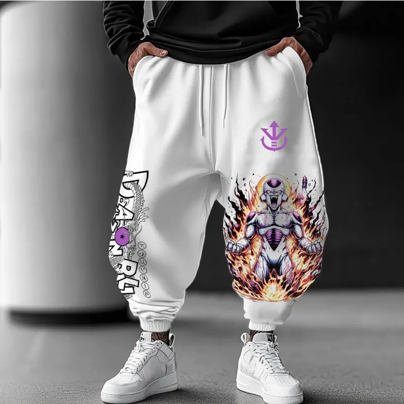 الرجال الخريف الشتاء Sweatpants انمي ياباني لعبة دراغون بول فريزا يطبع السراويل Harajuku Y2k بنطلون 100% سراويل ضيقة قطنية الملابس #1