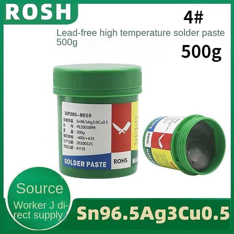 

Sn96.5Ag3Cu0.5 500g High-temperature Solder paste environment-friendly Halogen-free solder paste solda em paste flux para soldar