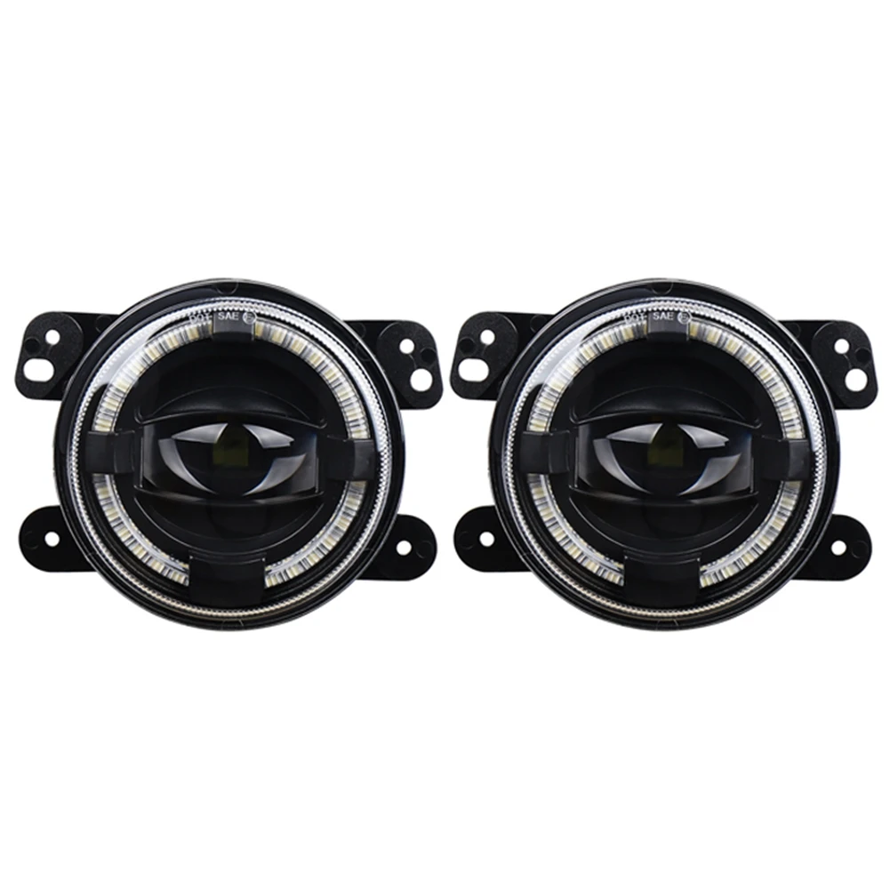 2Pcs 4 Inch LED Fog Lights Angel Eye Fog Lamps Car Spotlight for Jeep Wrangler Dodge PT Walker Cruiser Refit