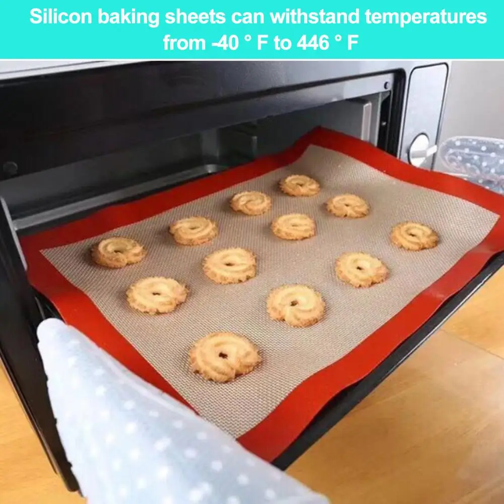 Silicone Baking Mat Non-Stick Reusable Baking Sheet for Oven Food-Grade Silicone Mats for Baking Cookies Macarons Bread