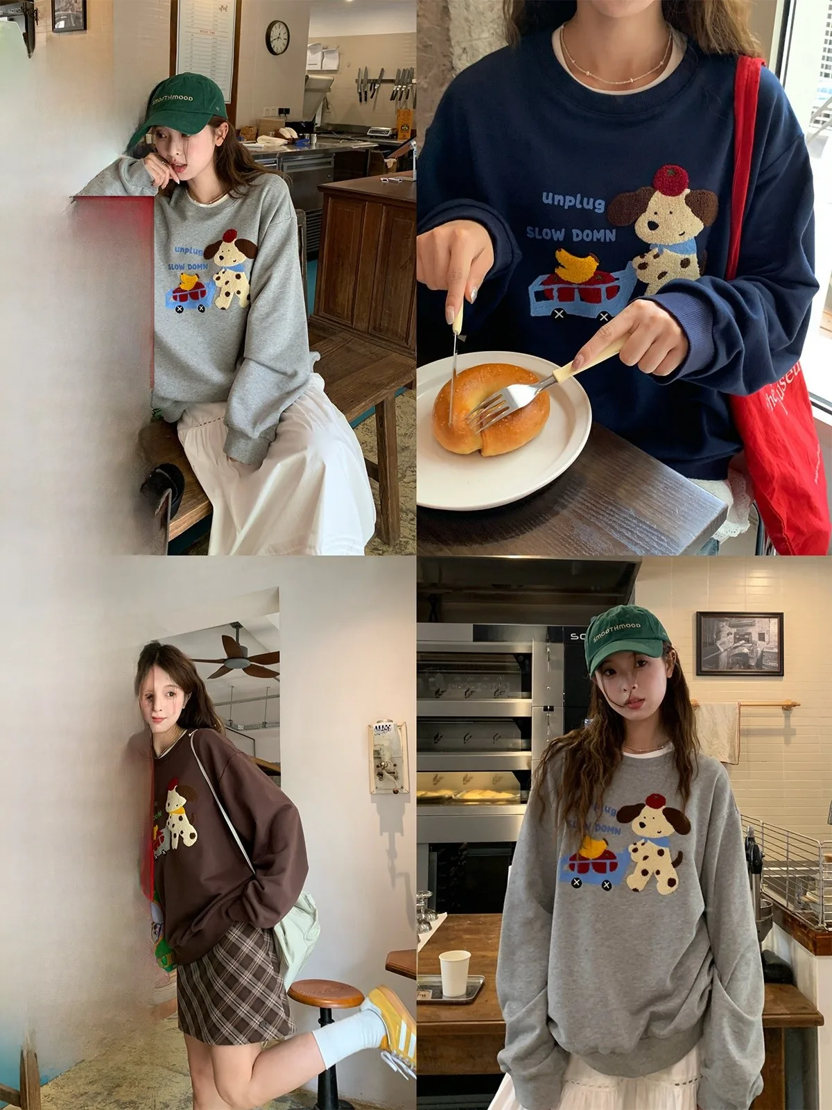 

Женская повседневная толстовка RAINY с круглым вырезом в американском стиле, из мягкого хлопка, с длинными рукавами и вышитыми буквами в виде полотенца