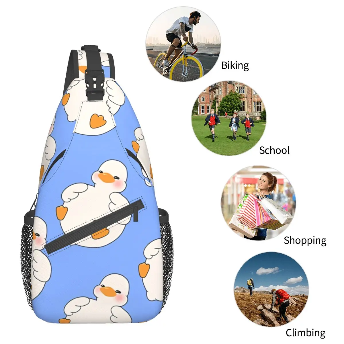 Crossbody Bag Sports Cute Kawaii Chonky Chibi Chest Bag Unisex Women Man Fashion Shoulder Backpacks Travel