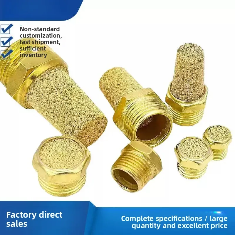Pneumatic Copper Throttle Fitting, Flat & Long Head BSL‑01‑02‑03‑04‑06 for Exhaust Noise Reduction
