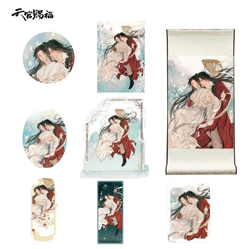 New Anime Heaven Official's Blessing Acrylic Stand Tian Guan Ci Fu Xie Lian, Hua Cheng Quicksand Ticket Badge Bookmark Gift