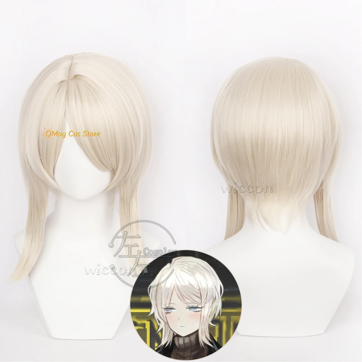 Déguisement cosplay anime Sinner # Perruque de Cosplay Faust de Limbus Company, cheveux courts, accessoires d'halloween, résistants à la chaleur, 2 pièces