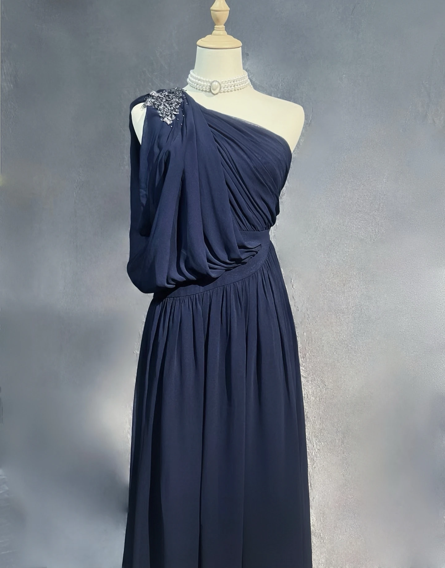 Vestido sencillo de dama de honor con un hombro inclinado para mujer, vestido largo Formal para invitados de boda, vestidos de noche para fiesta