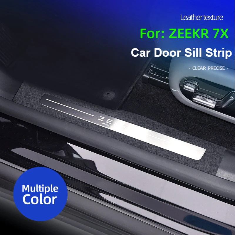 For ZEEKR 7X 2024 2025 Suede Car Door Sill Strip for ZEEKR 7X Leather Car Door Anti-kick Mats Door Protection Accessories