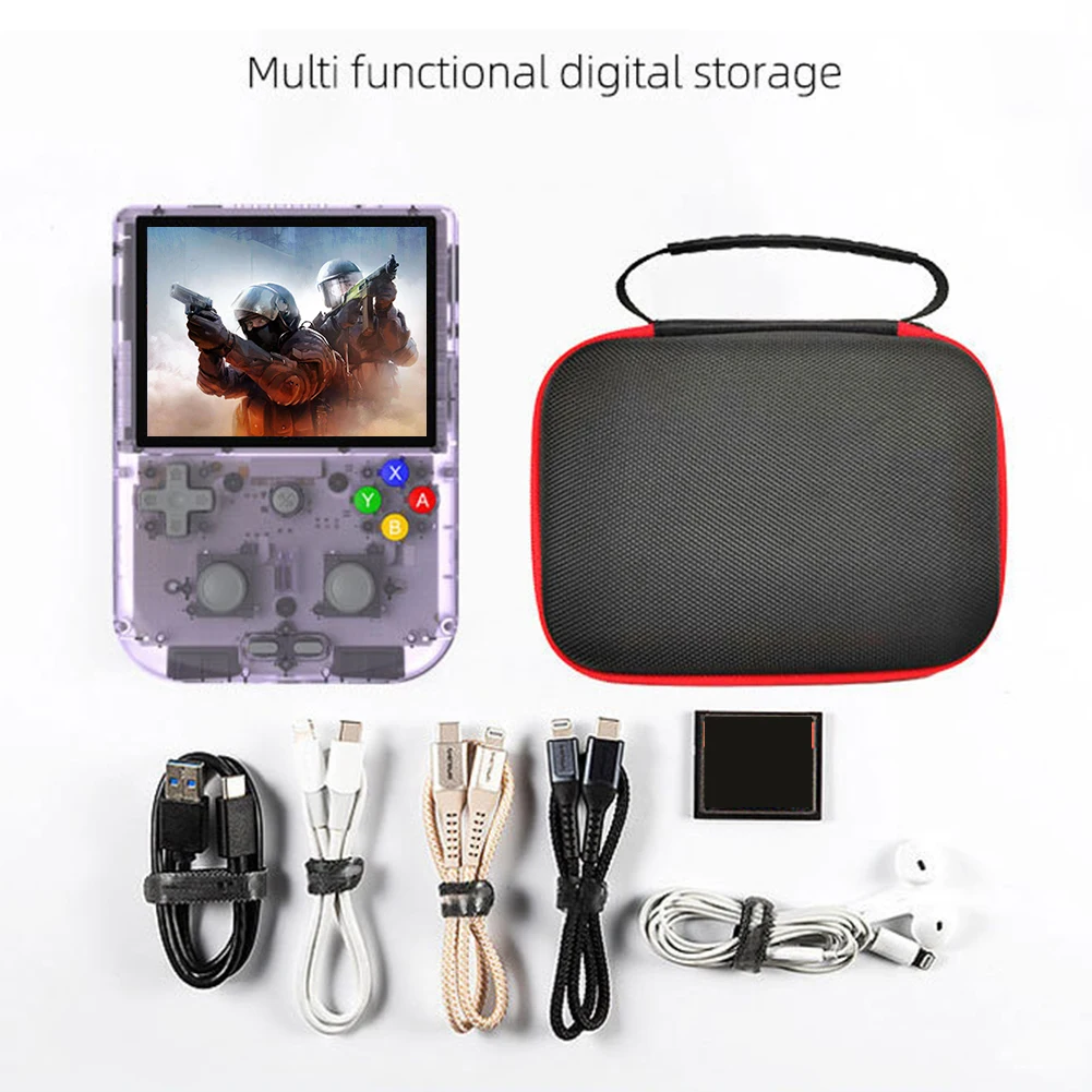 เคสพกพาสำหรับ Anbernic กระเป๋าคอนโซลเกม EVA แบบแข็ง RG405V แบบพกพากระเป๋าเครื่องเล่นวิดีโอเกมย้อนยุคที่มีที่จับกระเป๋าตาข่าย